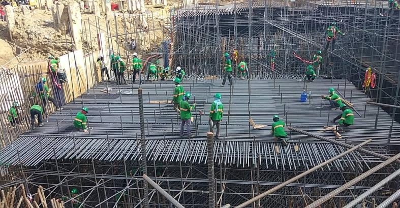 Metro Manila Skyway Stage 3 towers under construction