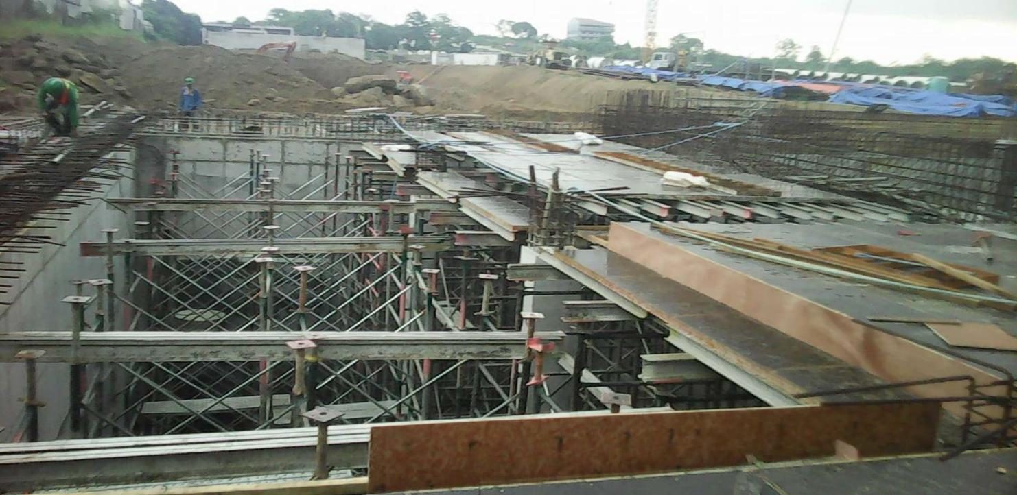 Bulacan Bulk Water Supply Project structure at dusk