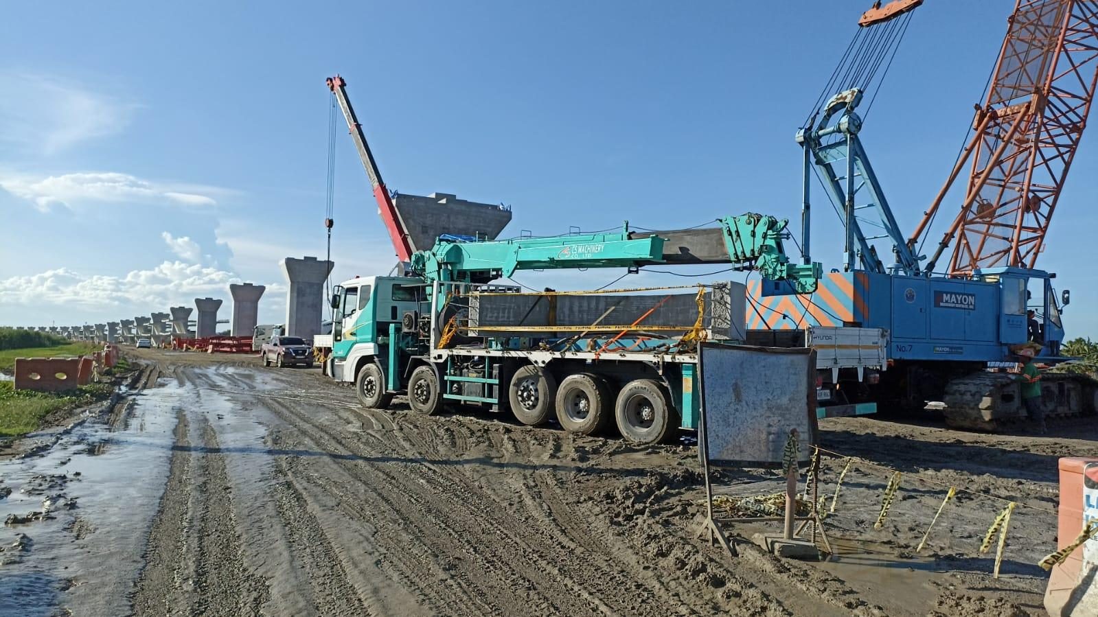 Elevated viaduct piers under construction for the North South Commuter Railway Project