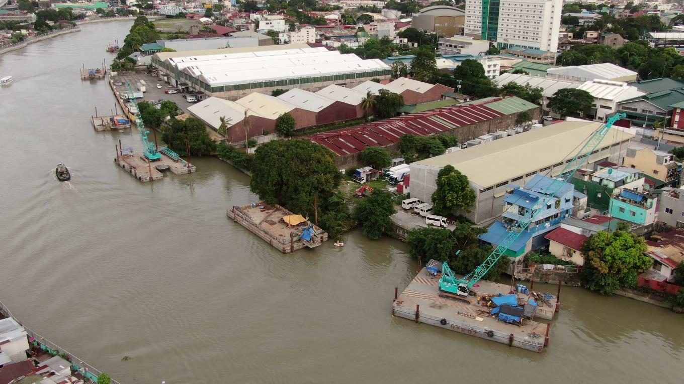 Aerial view of the Pasig River Expressway project site