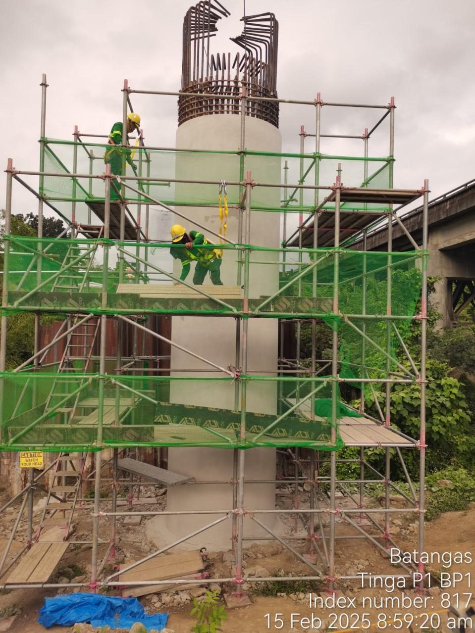 Scaffolding and formwork on a bridge pier for the Startoll Bridge Widening Project